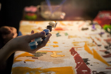 painting by numbers, a hobby for adults and children