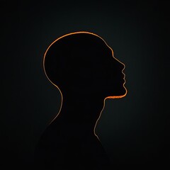 Portrait of a figure in a dark room illuminated by intense artificial lighting, moody atmosphere