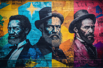 Vibrant mural celebrating influential historical figures