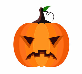 une citrouille pour halloween, avec des yeux en triangle