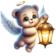 Obraz premium Cute Watercolor Teddy Bear Clipart PNG