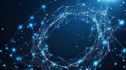 Abstract Network Connection - Glowing Lines and Dots