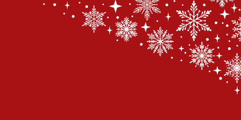 Red winter holiday vector snowflake frame background, festive wallpaper illustration, Christmas backdrop design