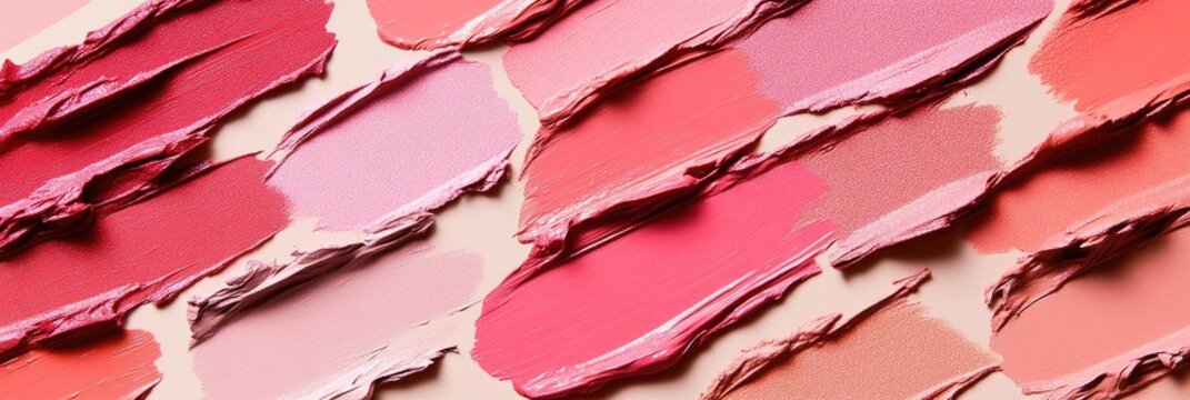 Colorful Assortment of Lipstick Textures on Nude Background