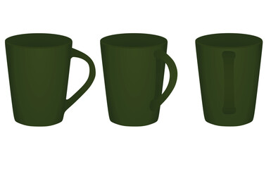 Green  empty mug. vector illustration
