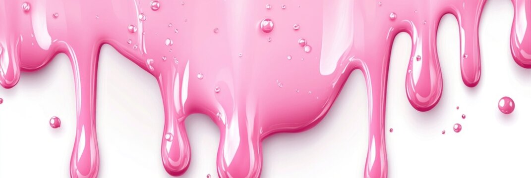 Glossy Pink Slime Drip in Close-up