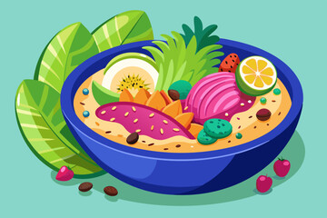 Healthy Smoothie Bowl Vector Illustration