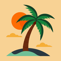 tropical island with palm trees