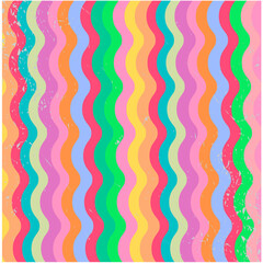 Background in retro style wavy stripes multicolored vector image