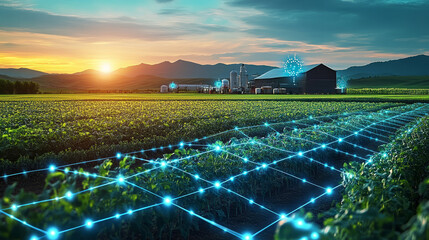 Agricultural planting and modern science and technology, smart agriculture concept