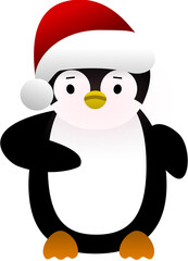 Christmas penguin illustration