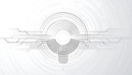 Obraz premium White backdrop features abstract technology concept with vector lines and circles for minim_1(772)