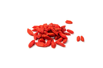 Goji Berry Isolated, Lycium Barbaru, Chinese Wolfberry, Barbary Matrimony Vine Berries, Red Medlar