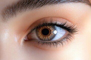 Obraz premium Close-Up Macro Photo of a Female Eye with Contact Lens