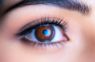 Obraz premium Close-Up Brown Eye With Contact Lens