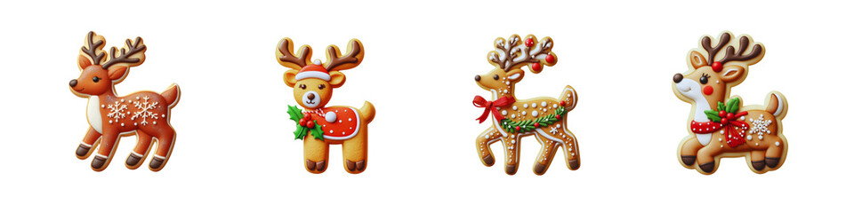 Christmas Deer Cookie, Christmas design, Christmas Day special set of against a Transparent background