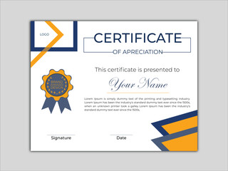 Modern Elegant Luxury Certificate Template Set. Flat design modern certificate template design. Abstract certificate design template. Corporate employee of the month certificate award template design.
