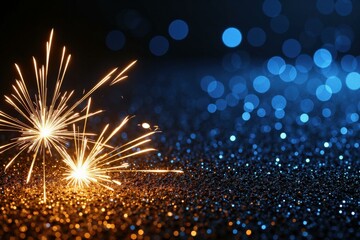 Obraz premium Celebrate New Year's Eve with Stunning Fireworks Display, Perfect for Greeting Cards and Invitations