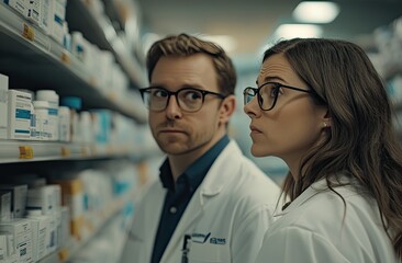 Obraz premium A close-up shot of two healthcare professionals