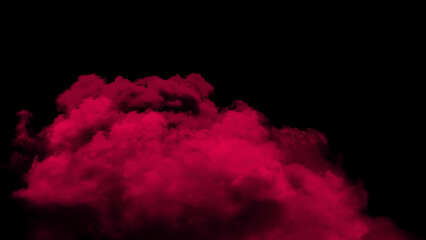 Red cloud on a black background.	