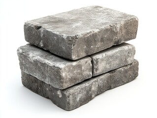 Stacked Concrete Bricks Texture - Industrial Gray Block Pattern, Construction Materials
