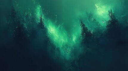 Obraz premium Experience the enchantment of a blurry aurora borealis with vibrant greens and blues in nature