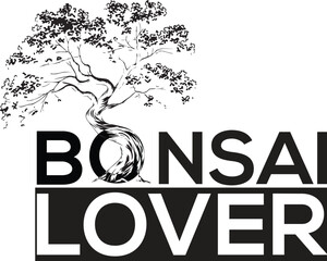 A captivating T-shirt design featuring a vector illustration of a bonsai tree paired with the bold, stylish typography "Bonsai Lover." This design celebrates the art of bonsai, perfect for nature enth
