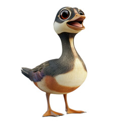 Happy Cartoon Duck Character with Bright Expressions