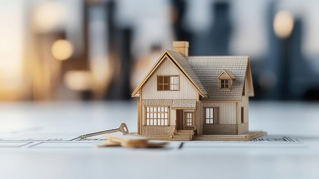 Bank loan approval for home, mortgage agreement with house, 3D illustration