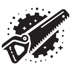 Industrial Hand Saw Icon for Manufacturing and Engineering