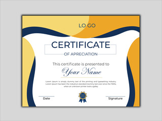 Modern Elegant Luxury Certificate Template Set. Flat design modern certificate template design. Abstract certificate design template. Corporate employee of the month certificate award template design.