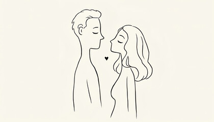 Close-up silhouette of a couple in love