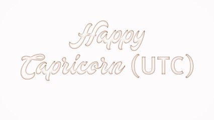 HappyCapricorn (UTC) with plastic style text effect on white background
