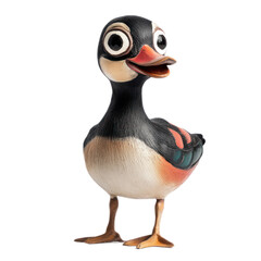 Playful Cartoon Bird Figurine with Big Eyes