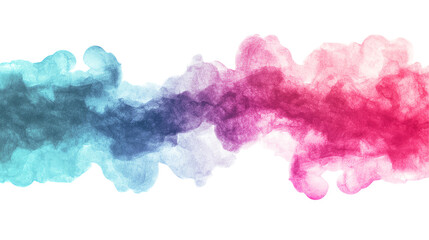 Colorful abstract smoke wave white isolate background