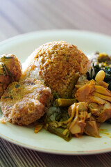 The delicious of traditional indonesian food in Purwokerto City, Central Java, Indonesia. It was taken on November 20, 2024 by a professional. It's a nice food with Indonesian culture