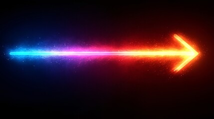 Bright Colorful Arrow with Light Beams