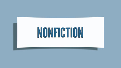 Nonfiction. A card isolated on blue background.