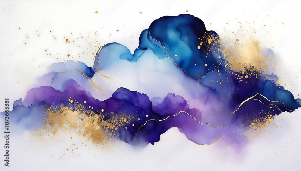 Poster simple and minimalistic design featuring a white background, watercolor clouds with blu_1(673)