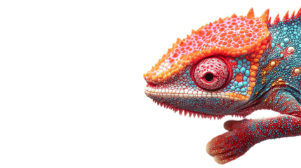 Colorful chameleon on isolated background