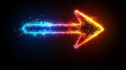 Colorful Glowing Arrow with Sparkling Light Effects