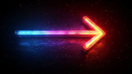 Colorful Glowing Right Arrow on Dark Background