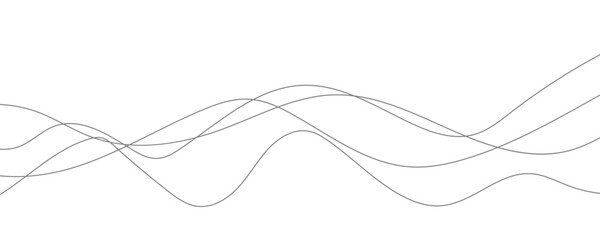 Line art abstract vector illustration. Wavy lines.