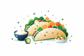 Mexican Taco Night Vector Illustration