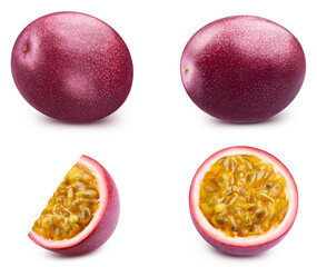 Passion maracuya fruit isolated on white background