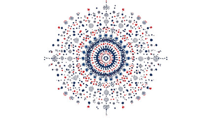 Symmetrical mandala pattern made of pixel art shapes