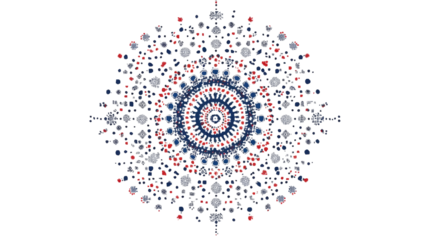 Symmetrical mandala pattern made of pixel art shapes