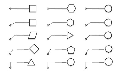 callouts titles or Callout labels set with different shape. vector illustration isolated on white background.