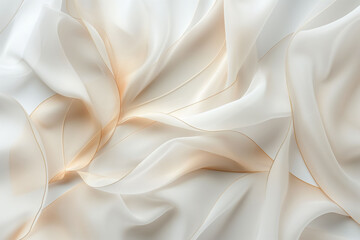 Fototapeta premium Abstract organic forms intersecting with geometric lines on a soft white background