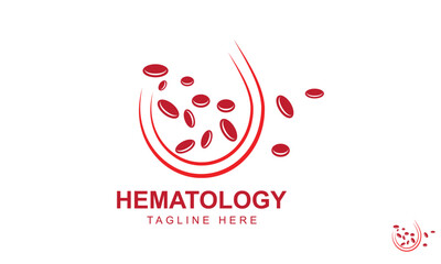 Hematology Logo Design Template. Red Blood Cells Logo Design.